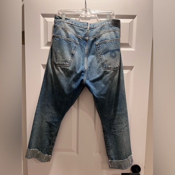 R13 cross-over distressed, cuffed denim - Picture 6 of 8